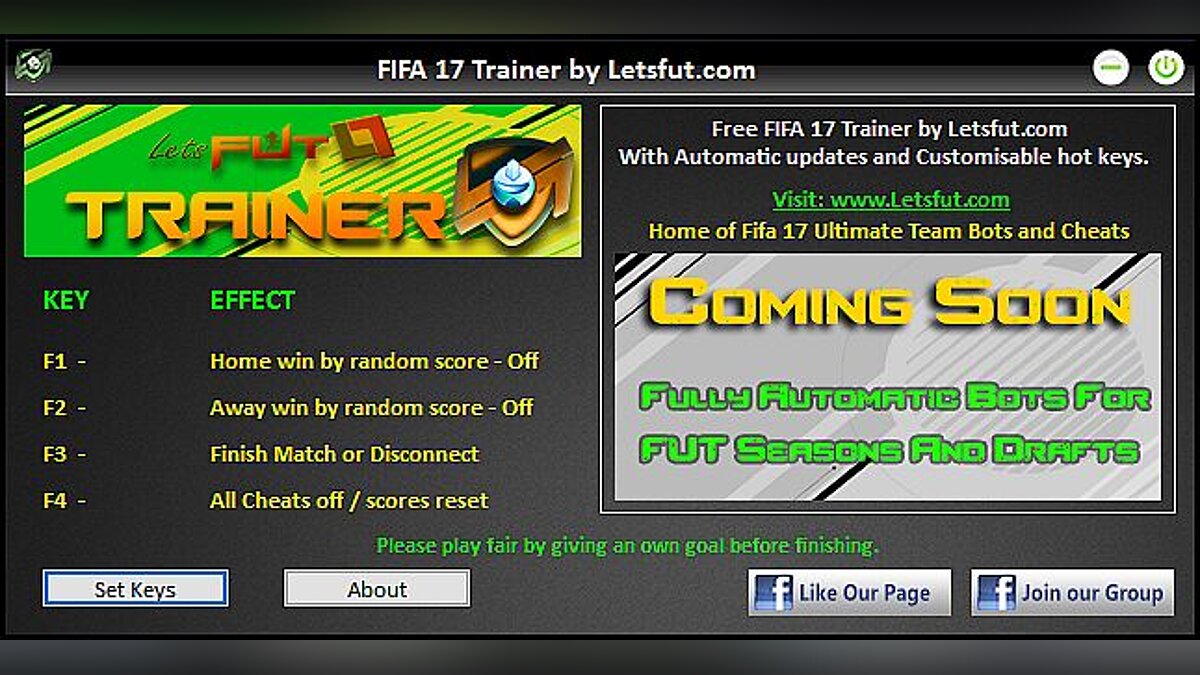 FIFA 17 — Трейнер / Trainer (+3) [1.0] [Letsfut]