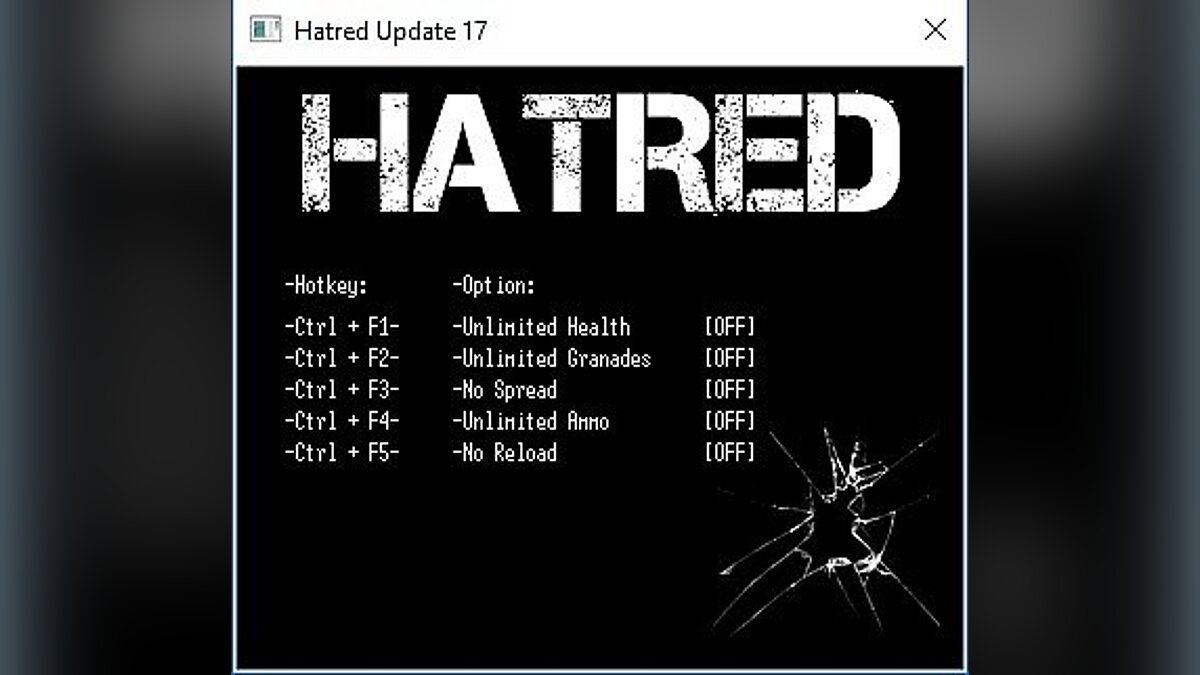 Hatred — Трейнер / Trainer (+5) [Update 17] [LIRW / GHL]