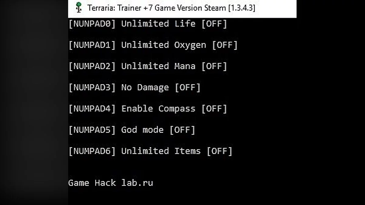 Terraria — Трейнер / Trainer (+7) [v 1.3.4.3 Steam] [LIRW / GHL]