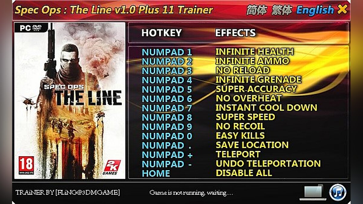 Spec Ops: The Line — Трейнер / Trainer (+11) [1.0] [FLiNG]