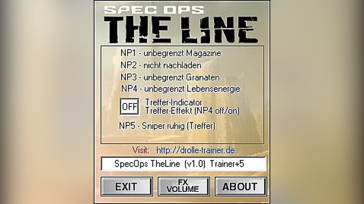 Spec Ops: The Line — Трейнер / Trainer (+5) [1.0: Updated] [dr.olle]