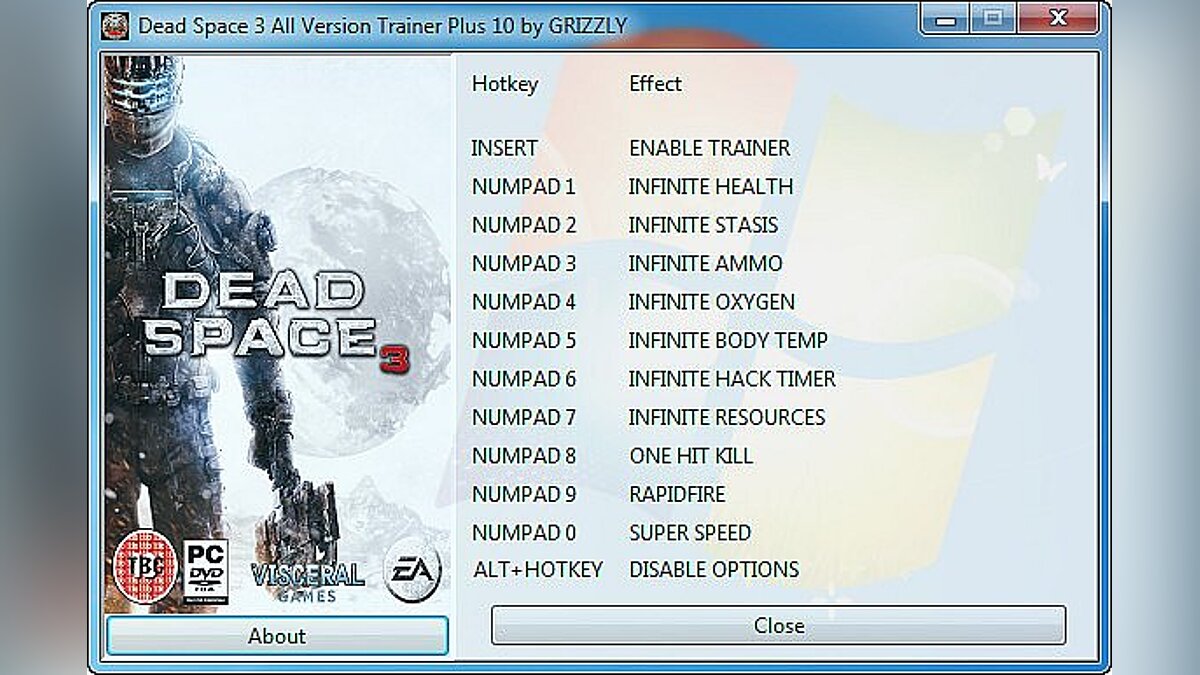 Dead Space 3 — Трейнер / Trainer (+10) [All Versions] [GRIZZLY / PlayGround.ru]