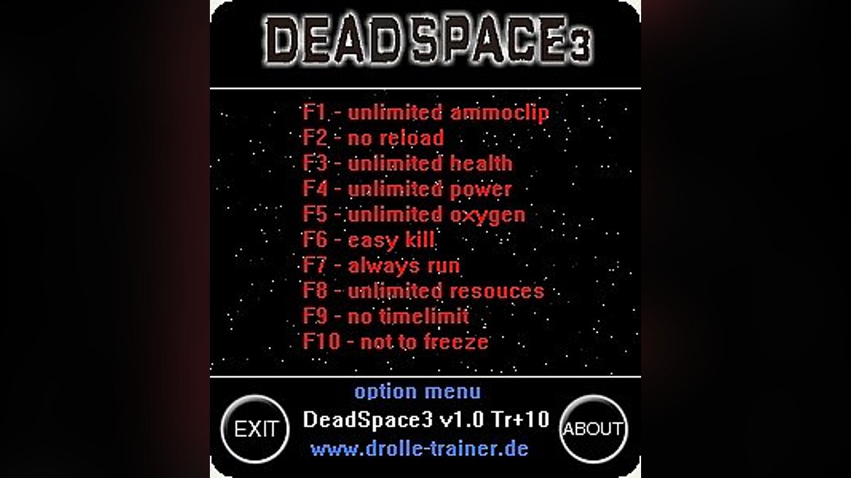 Dead Space 3 — Трейнер / Trainer (+10) [1.0] [dR.oLLe]