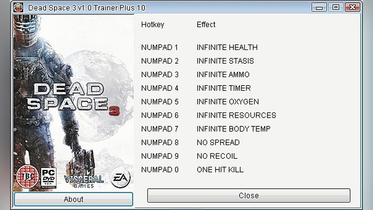 Dead Space 3 — Трейнер / Trainer (+10) [1.0] [INn]