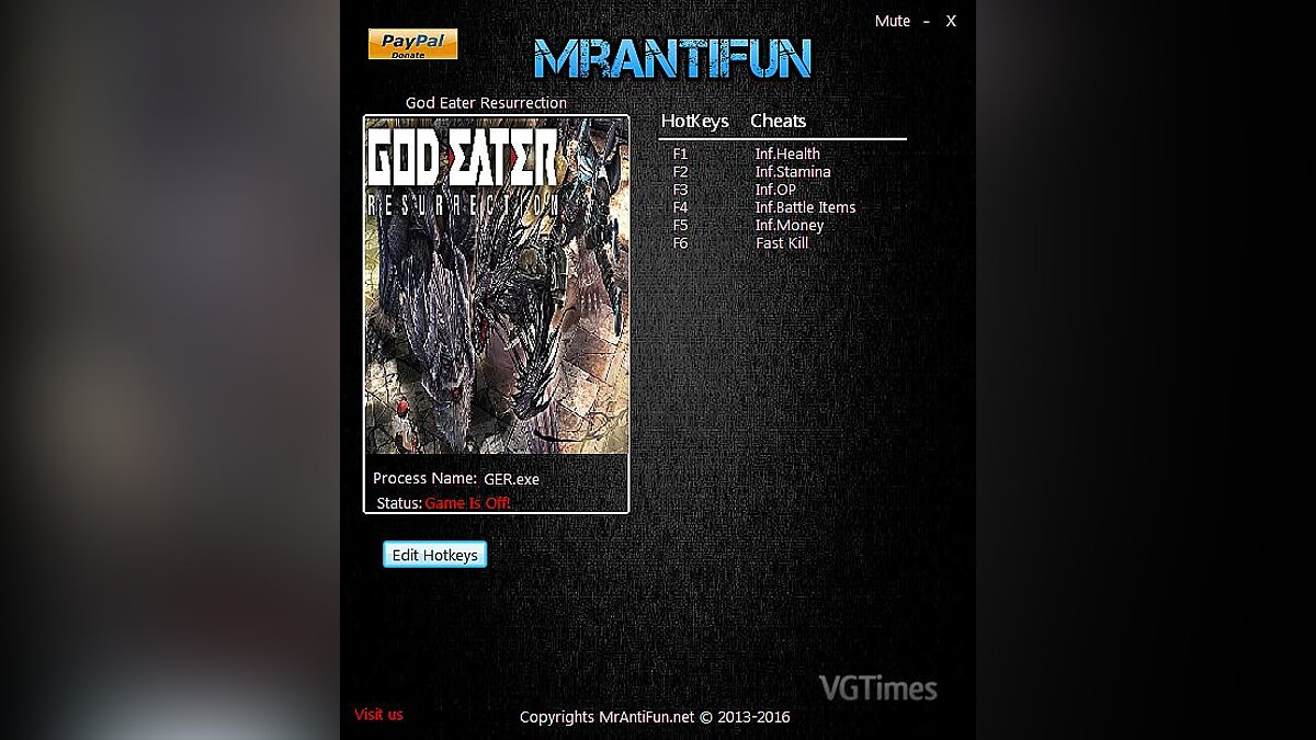 Читы для Gods Eater Burst (God Eater)