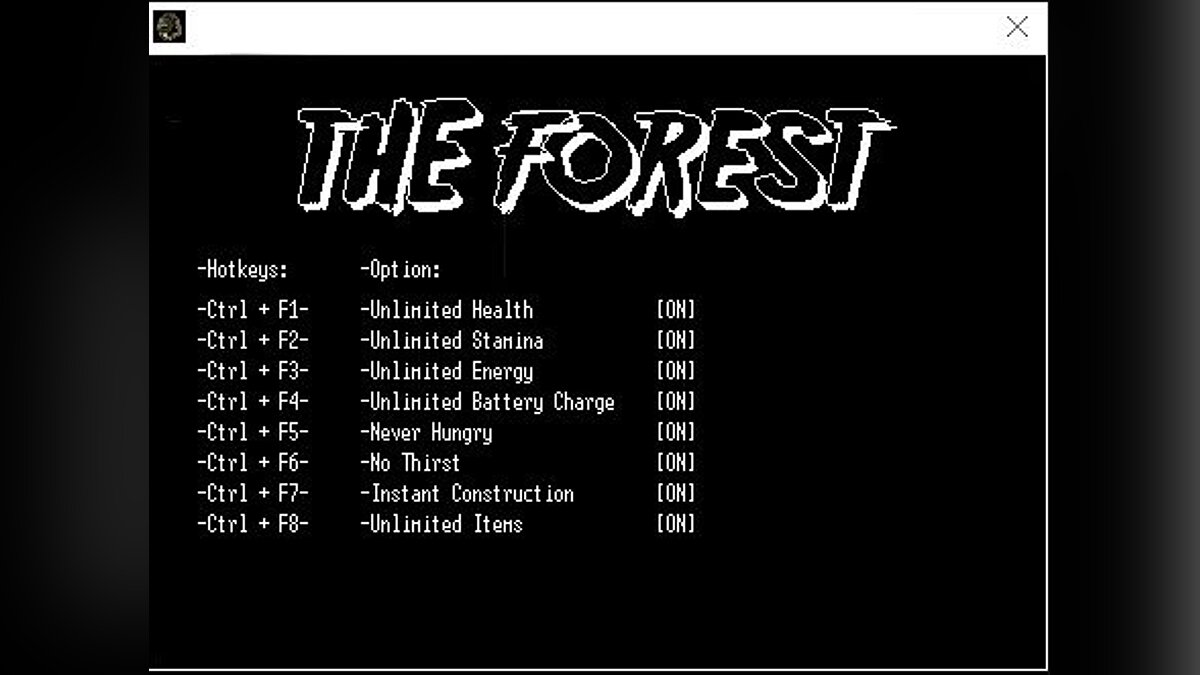 The Forest — Трейнер / Trainer (+8) [0.53с Steam] [LIRW / GHL]