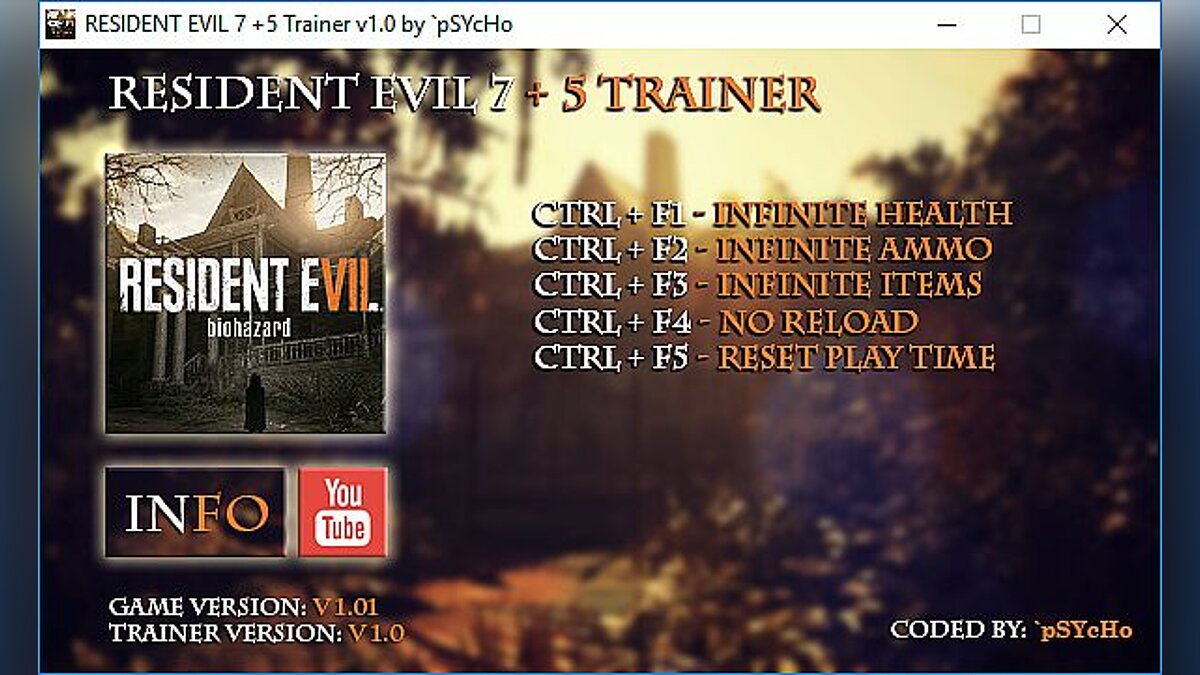 Resident Evil 7: Biohazard — Трейнер / Trainer (+5) [1.01] [pSYcHo]
