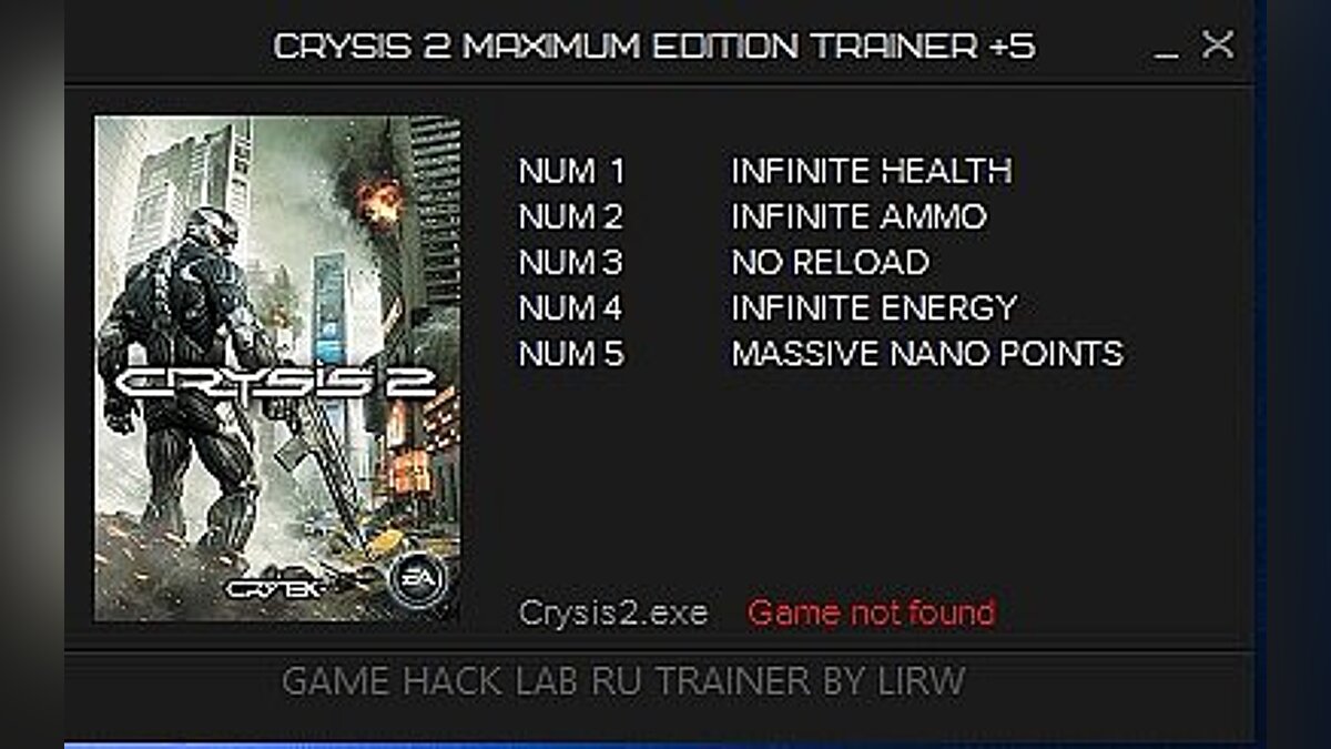 Crysis 2 — Трейнер / Trainer (+5) [1.0] [LIRW / GHL]