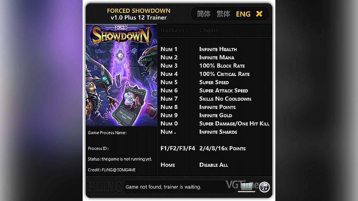 FORCED SHOWDOWN — Трейнер / Trainer (+12) [1.0: 32 / 64bit] [FLiNG]