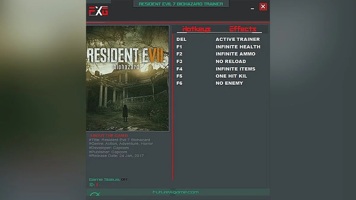 Resident Evil 7 Biohazard — Трейнер / Trainer (+6) [1.01] [FutureX]