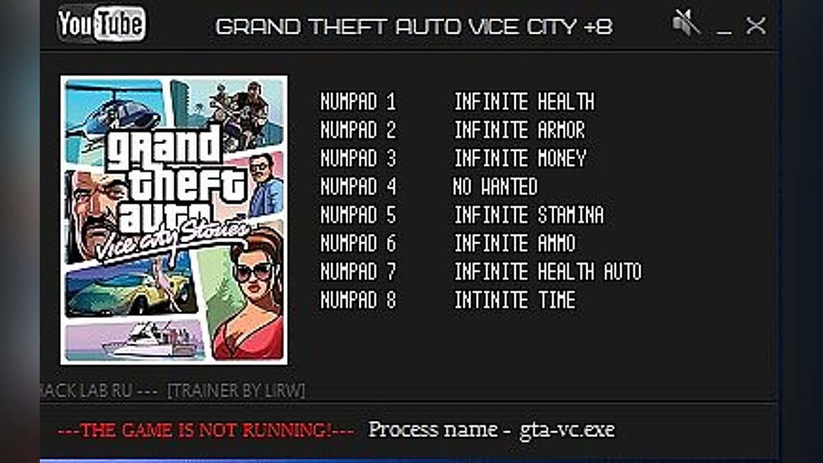 Grand Theft Auto: Vice City — Трейнер / Trainer (+8) [Latest Steam] [LIRW / GHL]