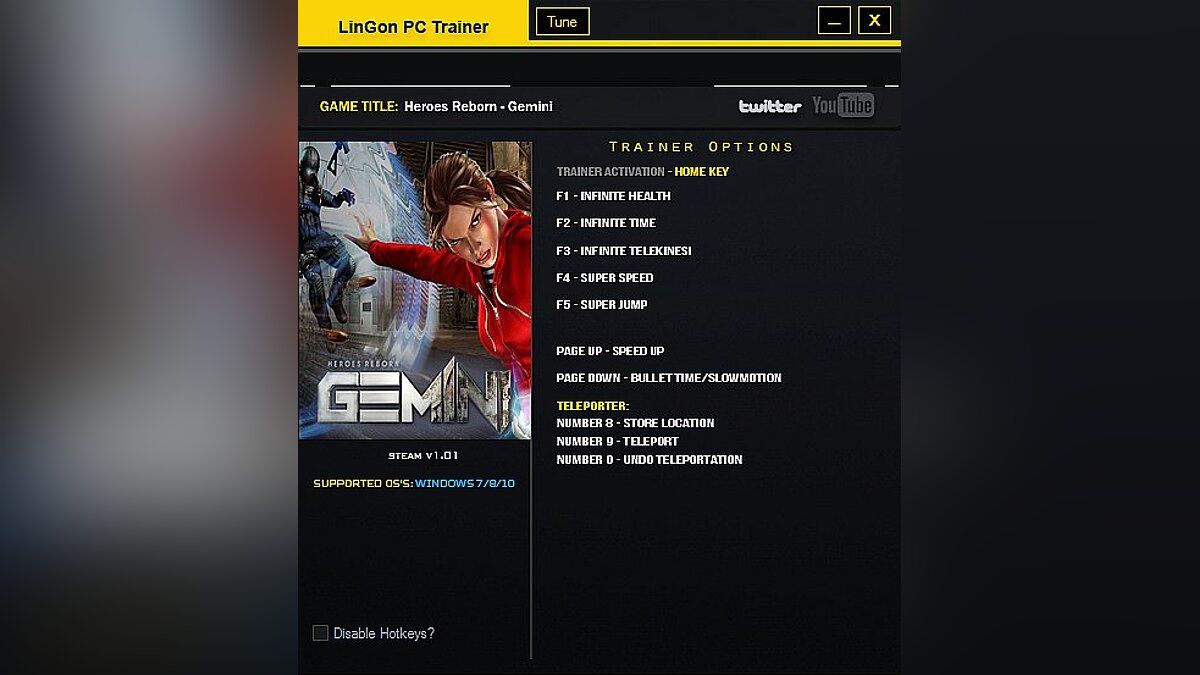 Gemini: Heroes Reborn — Трейнер / Trainer (+9) [v.1.01] [LinGon] / Трейнеры  / Читы