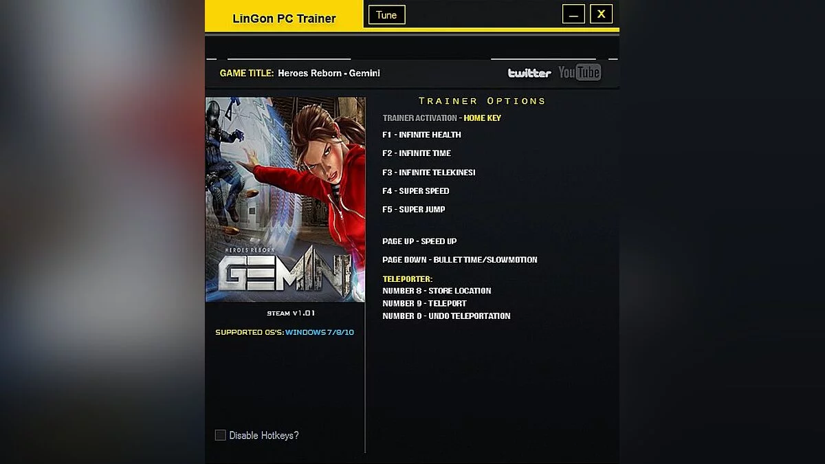 Gemini: Heroes Reborn — Трейнер / Trainer (+9) [v.1.01] [LinGon]