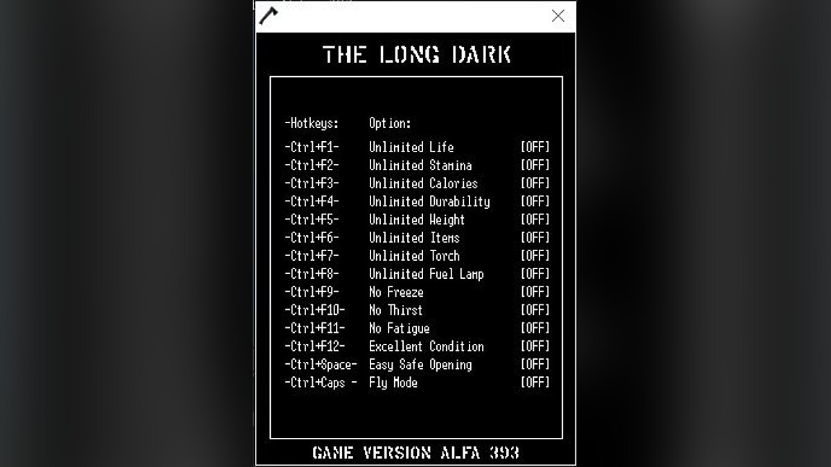 The Long Dark — Трейнер / Trainer (+14) [Ver.393] [LIRW / GHL] - Update: 13.02.2017