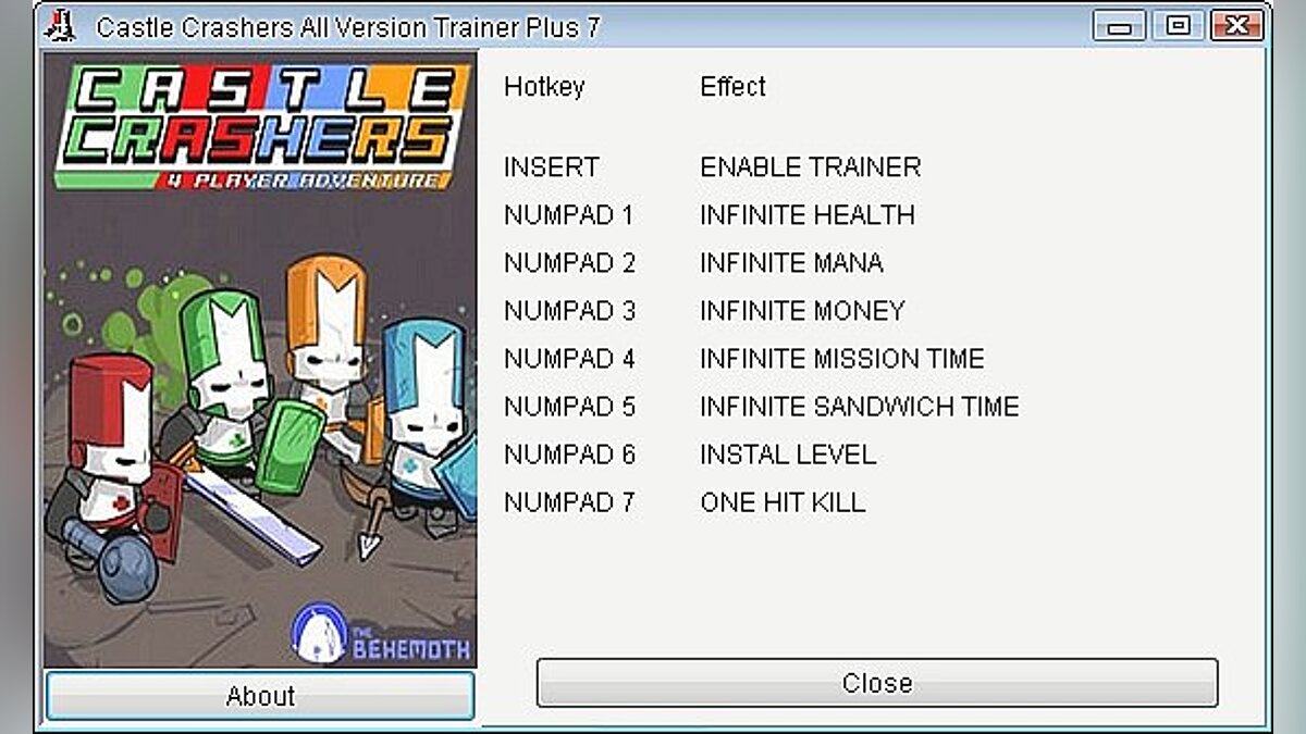 Castle Crashers — Трейнер / Trainer (+7) [All Versions] [GRIZZLY]