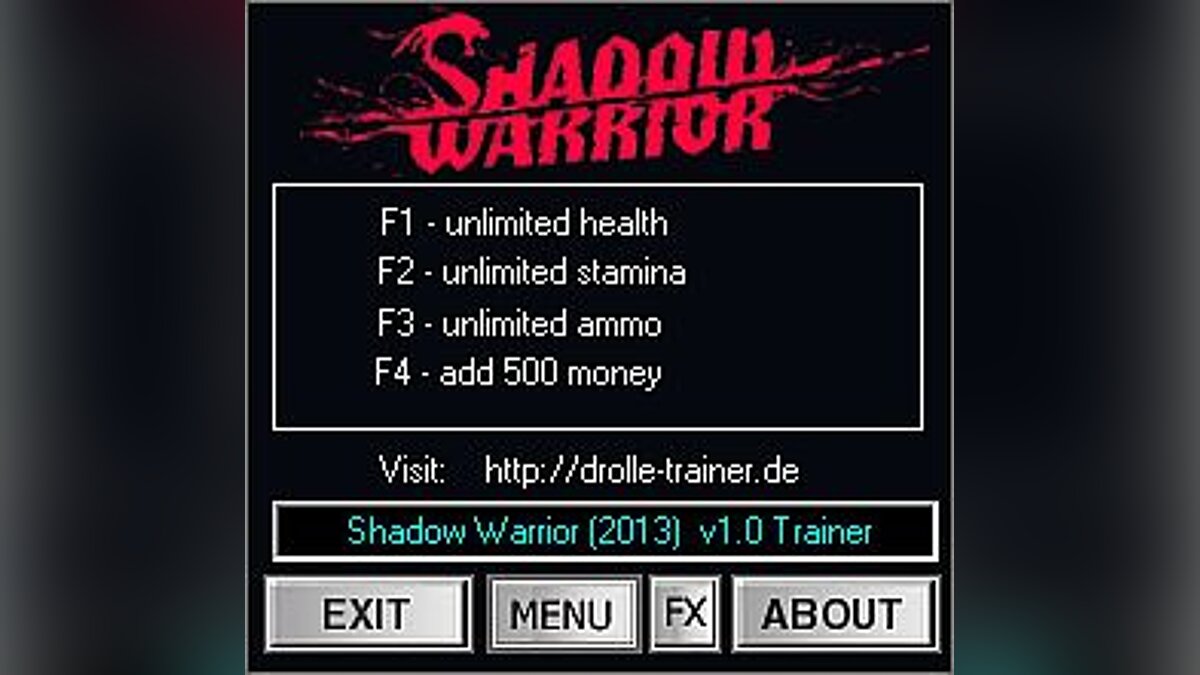 Shadow Warrior — Трейнер / Trainer (+4) [1.0 & 1.04] [dR.oLLe]