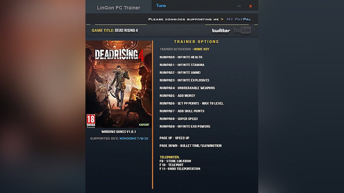 Dead Rising 4 — Трейнер / Trainer (+13) [1.01] [LinGon] - Fixed Version