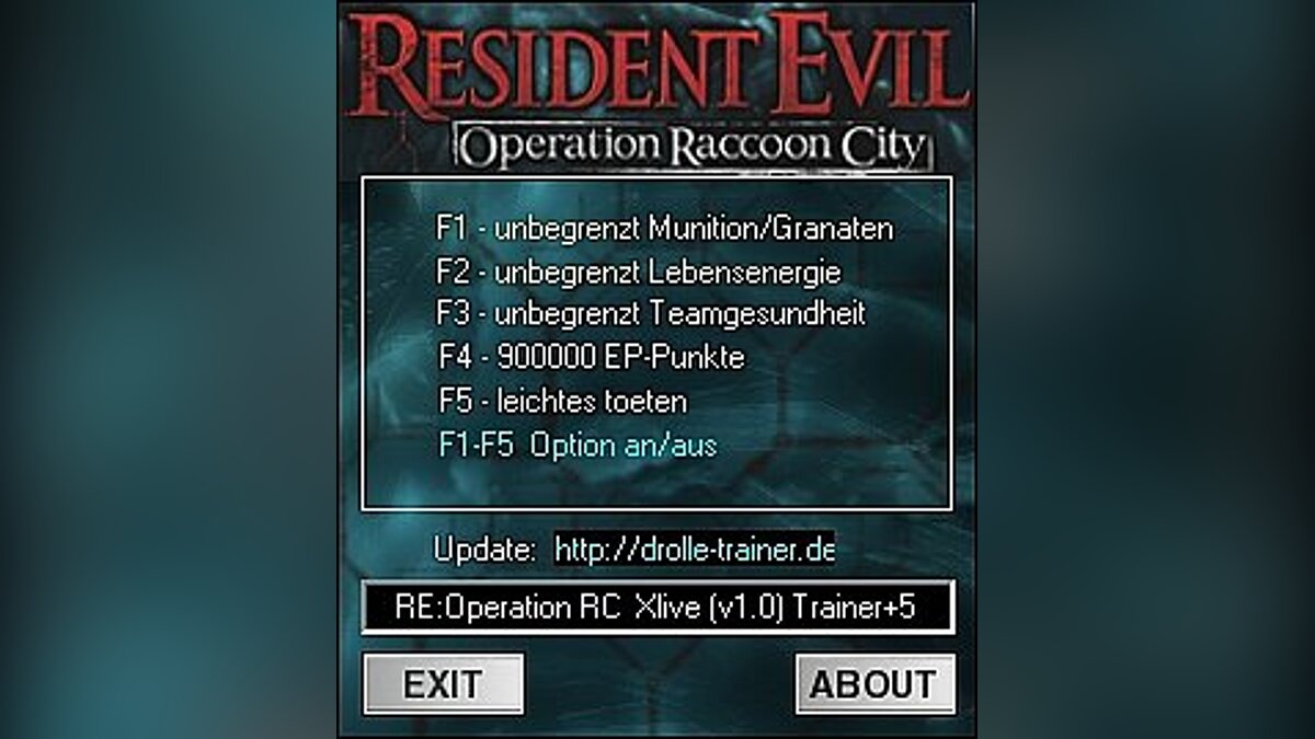Resident Evil: Operation Raccoon City — Трейнер / Trainer (+5) [1.0] [dr.olle]