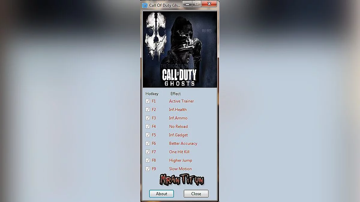 Call of Duty: Ghosts — Трейнер / Trainer (+8) [Update 5] [MrAntiFun]