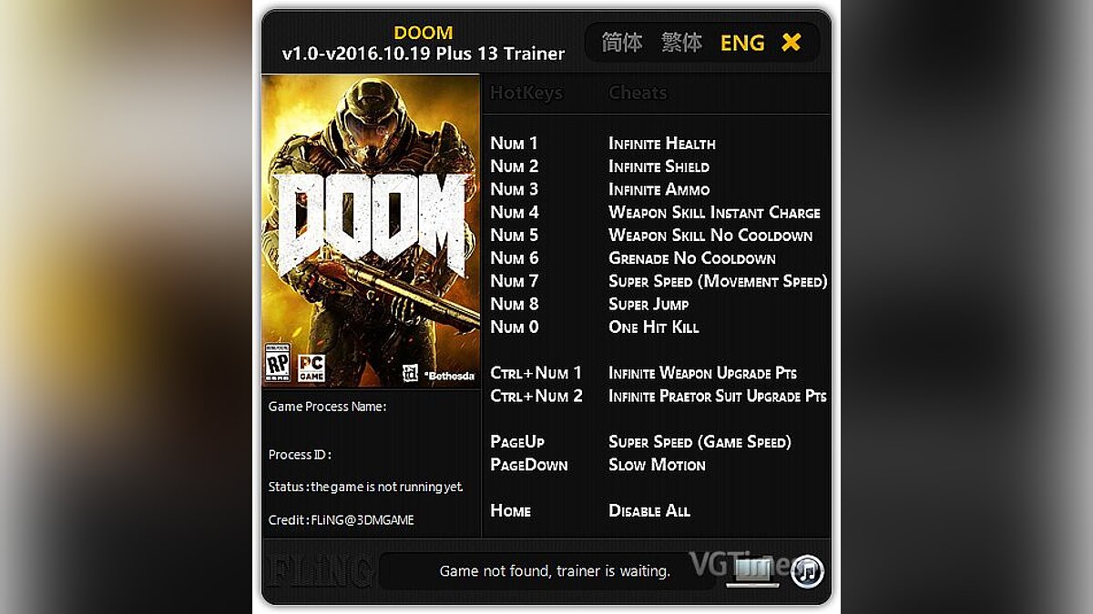 Doom — Трейнер / Trainer (+13) [1.0 - Update 19.10.16] [FLiNG]