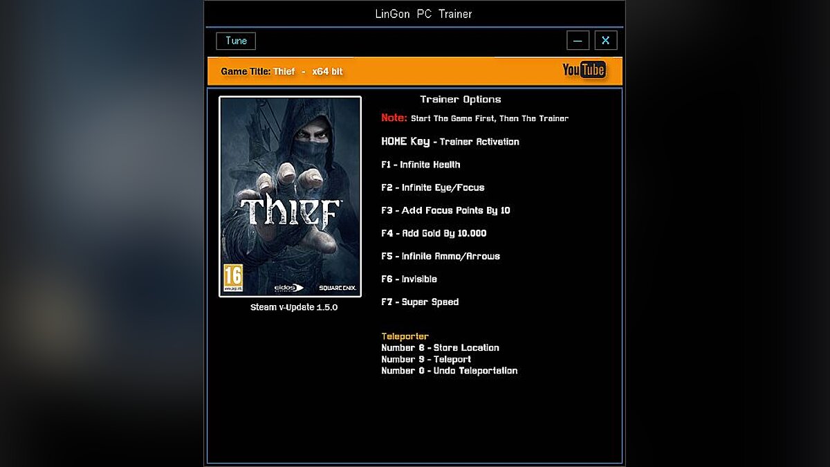 Thief — Трейнер / Trainer (+9) [1.0.5: 64 Bit] [LinGon]