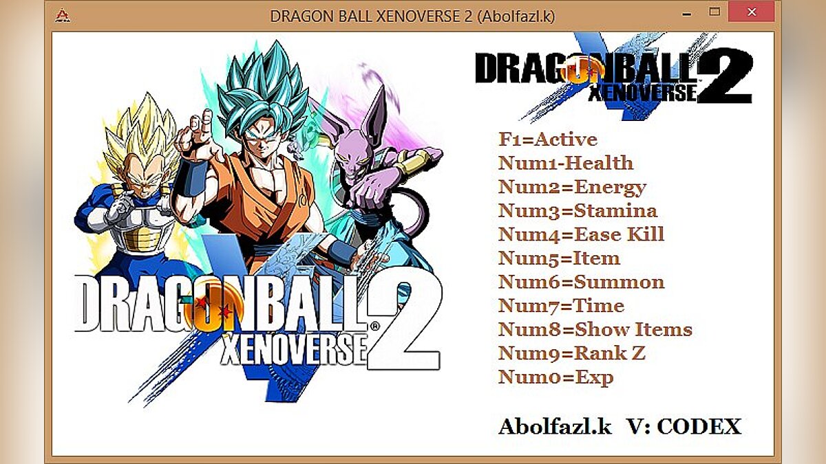 Dragon Ball Xenoverse 2 — Трейнер / Trainer (+10) [1.02-1.03] [Abolfazl.k]