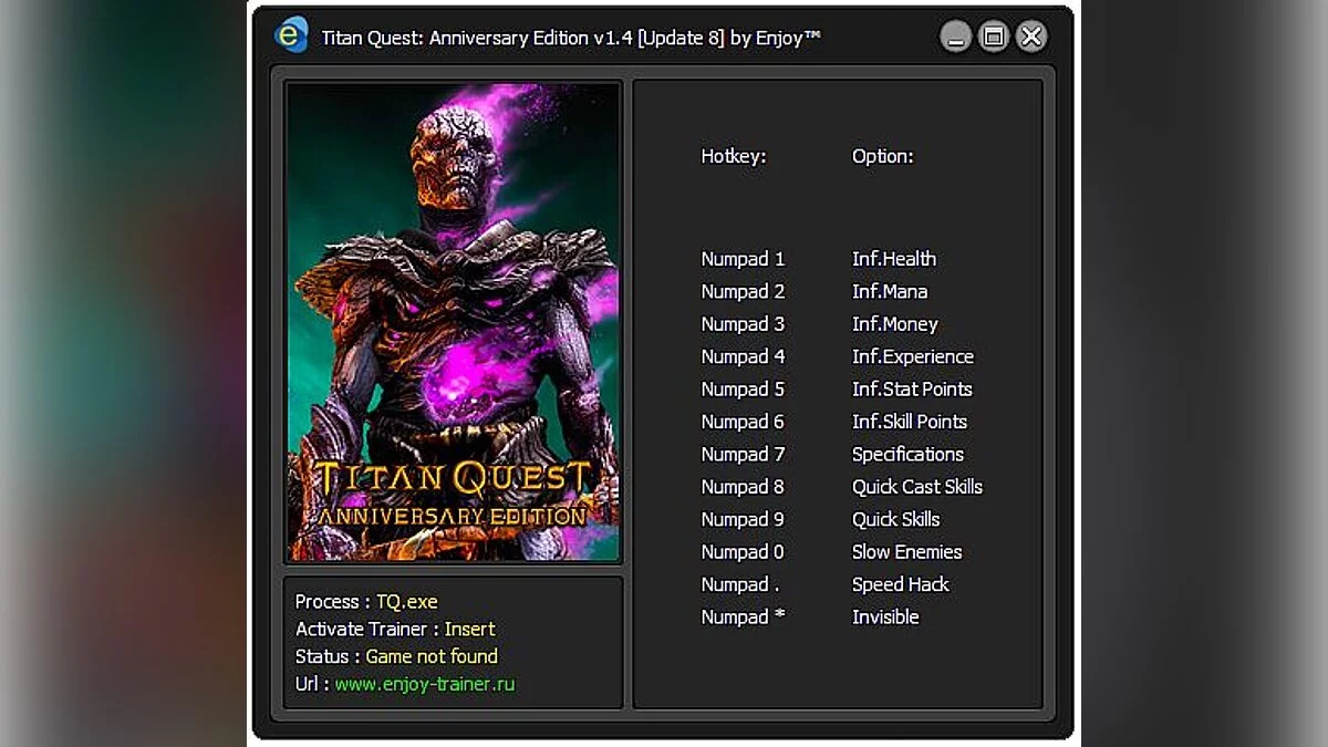 Titan Quest — Трейнер / Trainer (+12) [v1.4 [Update 8]] [Enjoy / ETR]