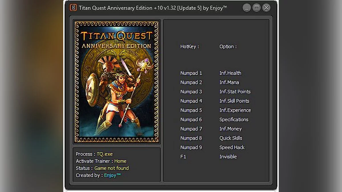 Titan Quest — Трейнер / Trainer (+10) [v1.32 [Update 5]] [Enjoy]