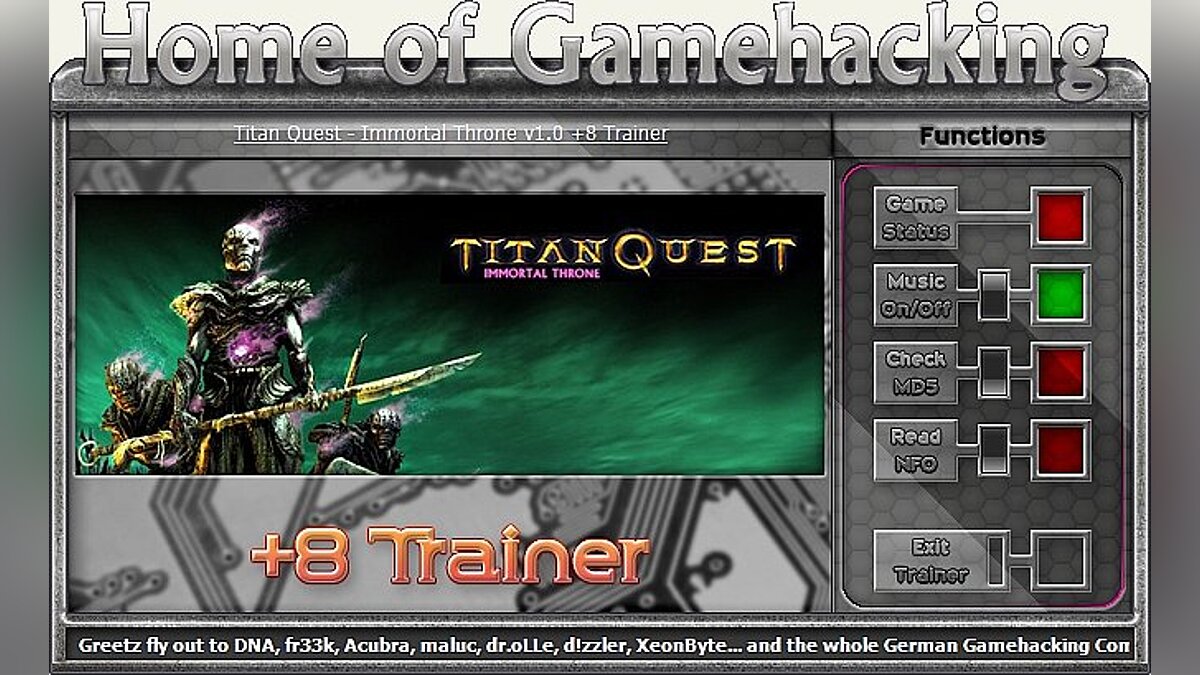 Titan Quest — Трейнер / Trainer (+8) [1.0] [HoG / sILeNt heLLsCrEAm]