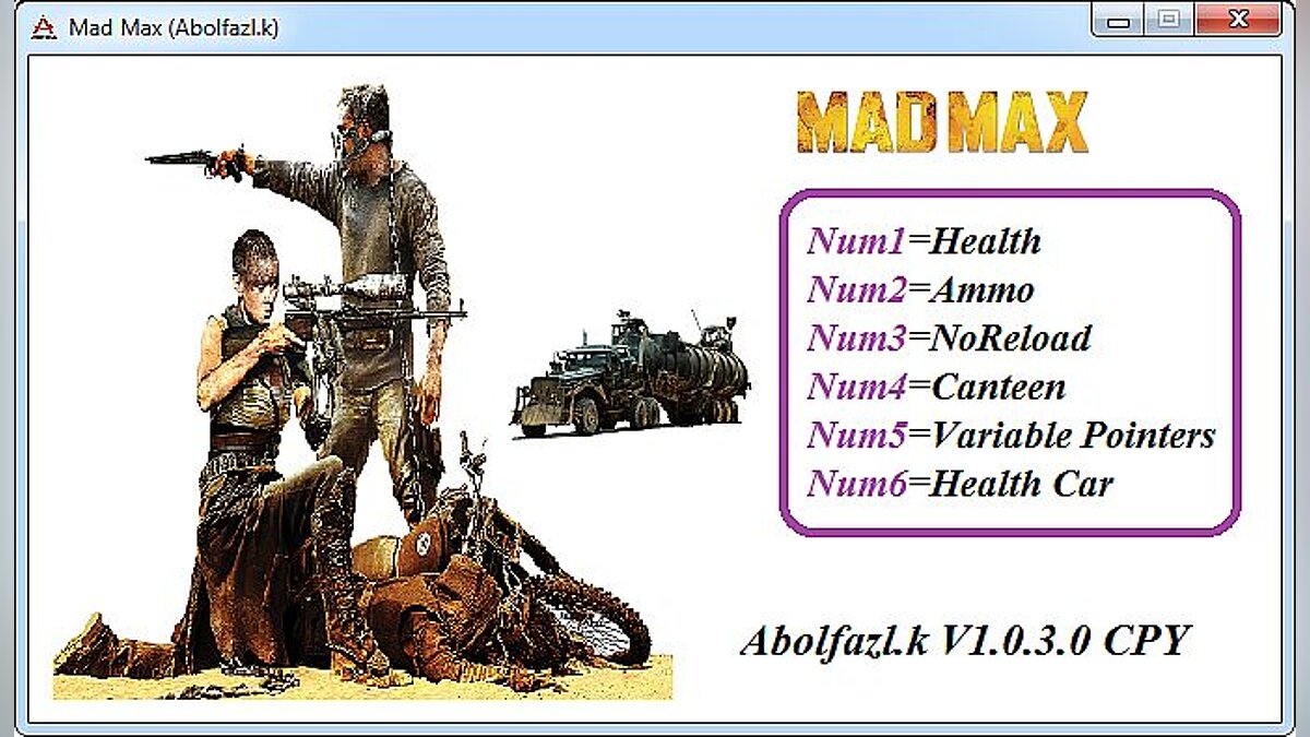 Mad Max — Трейнер / Trainer (+6) [1.0.3.0] [Abolfazl-k]