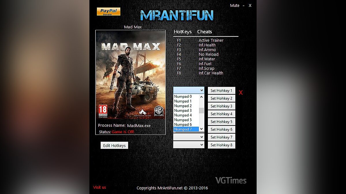 Mad Max — Трейнер / Trainer (+7) [1.0.3.0] [MrAntiFun]