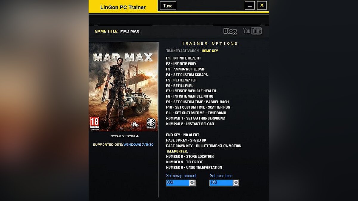 Mad Max — Трейнер / Trainer (+19) [1.1 u4] [LinGon]