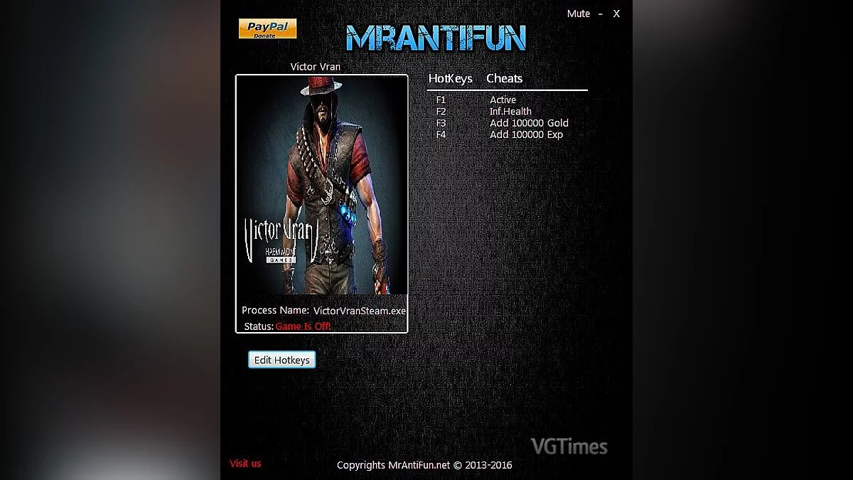 Victor Vran — Трейнер / Trainer (+3) [2.06 Ver 2] [MrAntiFun]