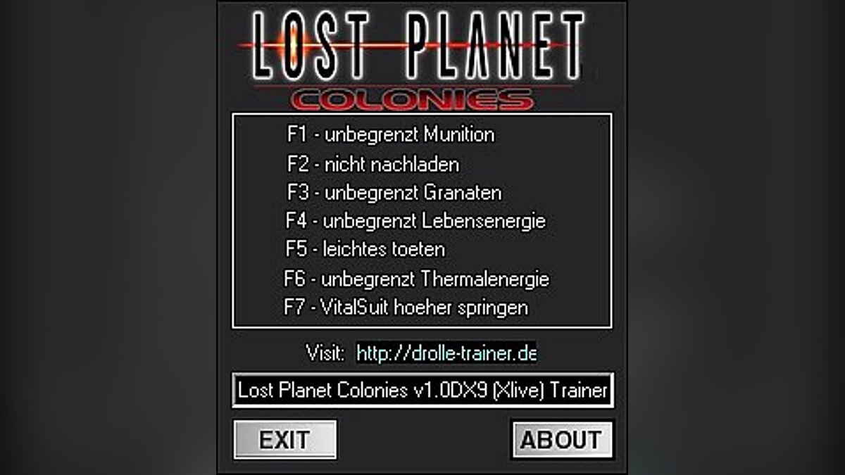 Lost Planet: Extreme Condition — Трейнер / Trainer (+7) [1.0: DX9 / 10] [dR.oLLe]
