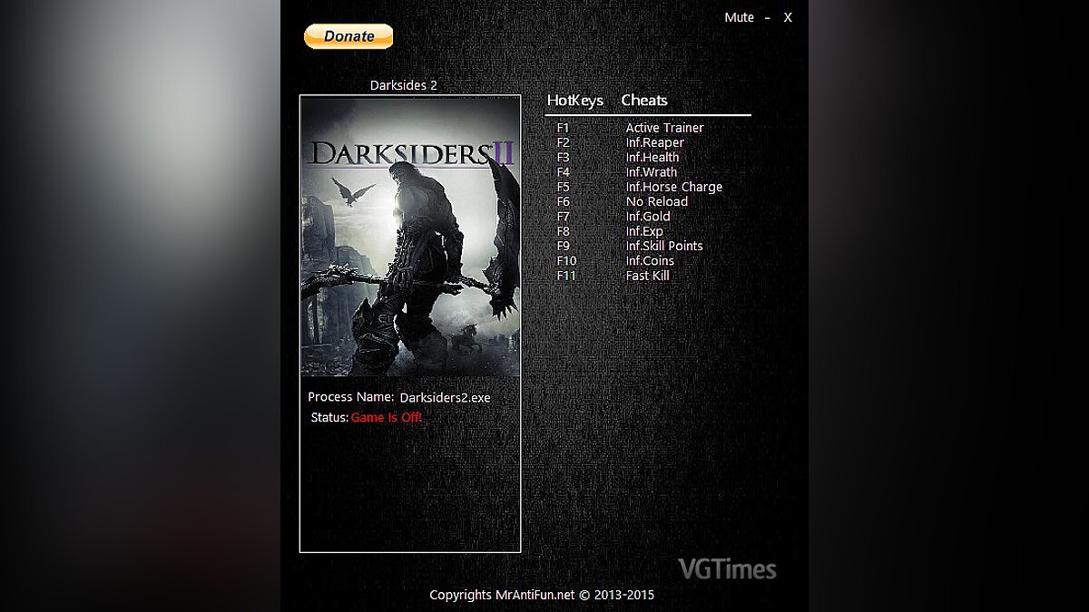 Darksiders 2 — Трейнер / Trainer (+10) [Latest Steam] [MrAntiFun]