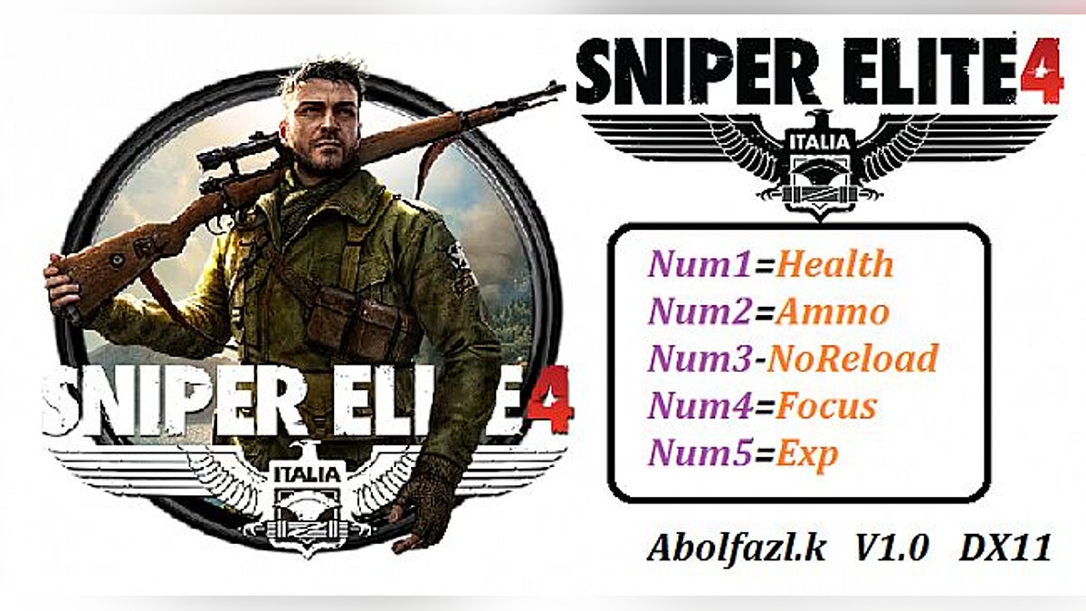 Sniper Elite 4 — Трейнер / Trainer (+5) [1.0: DX11] [Abolfazl.k]