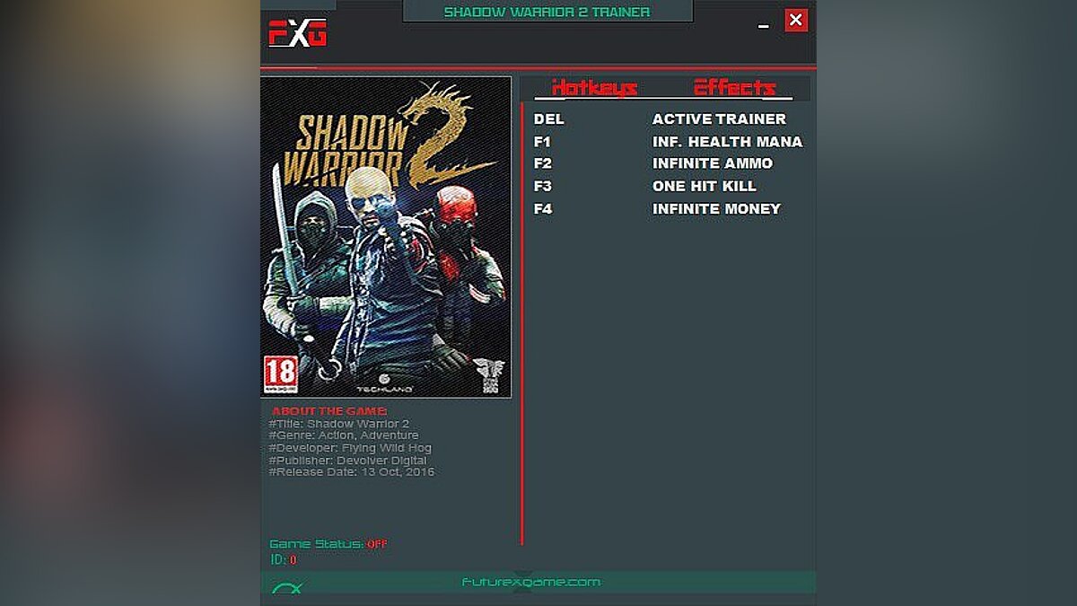 Shadow Warrior 2 — Трейнер / Trainer (+4) [1.0] [FutureX]