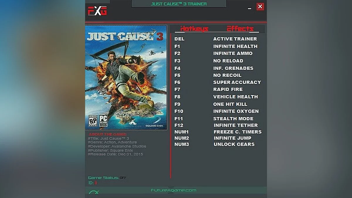 Just Cause 3 — Трейнер / Trainer (+15) [1.05] [FutureX]