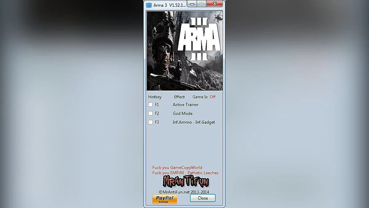 ArmA 3 — Трейнер / Trainer (+3) [1.66.139586: Alternate "B" Version] [MrAntiFun]