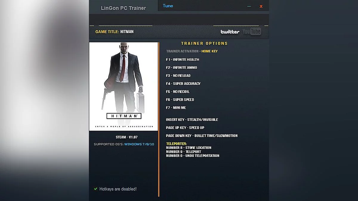 Hitman — Трейнер / Trainer (+11) [1.05: EP 2] [LinGon]