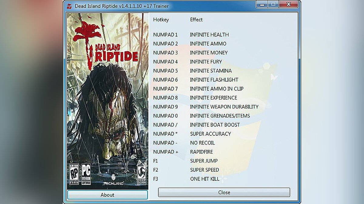 Dead Island: Riptide — Трейнер / Trainer (+17) [1.4.1.1.10] GRIZZLY