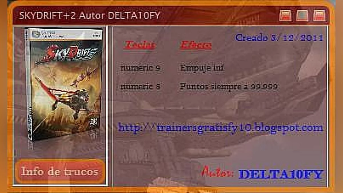 SkyDrift — Трейнер / Trainer (+2) [1.0] [Delta10FY]