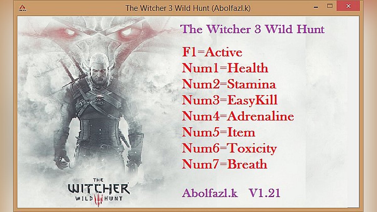 The Witcher 3: Wild Hunt — Трейнер / Trainer (+7) [1.21] [Abolfazl.k]