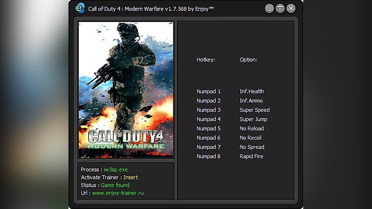 Call of Duty 4: Modern Warfare — Call of Duty 4 - Modern Warfare: Trainer / Трейнер [v1.7.568] [Enjoy][ENj]