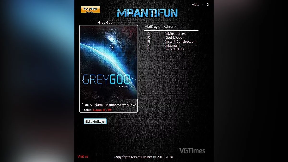 Grey Goo — Трейнер / Trainer (+5) [0.34.601126] [MrAntiFun]