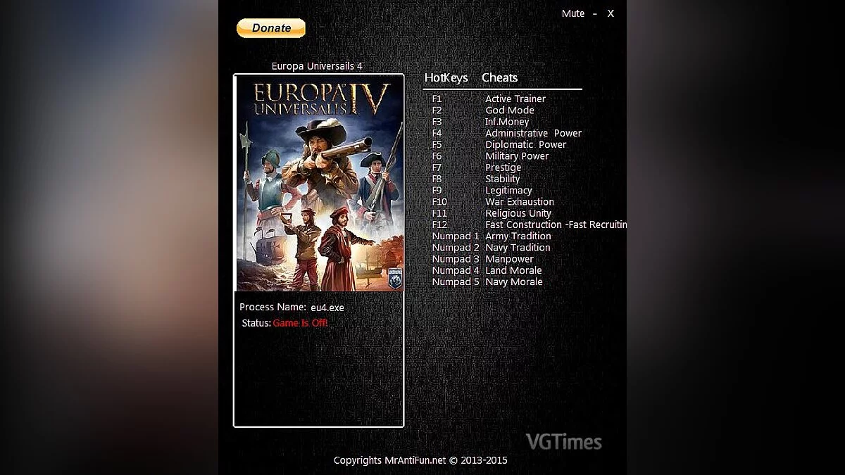 Europa Universalis 4 — Трейнер / Trainer (+16) [1.14.0.0] [MrAntiFun]