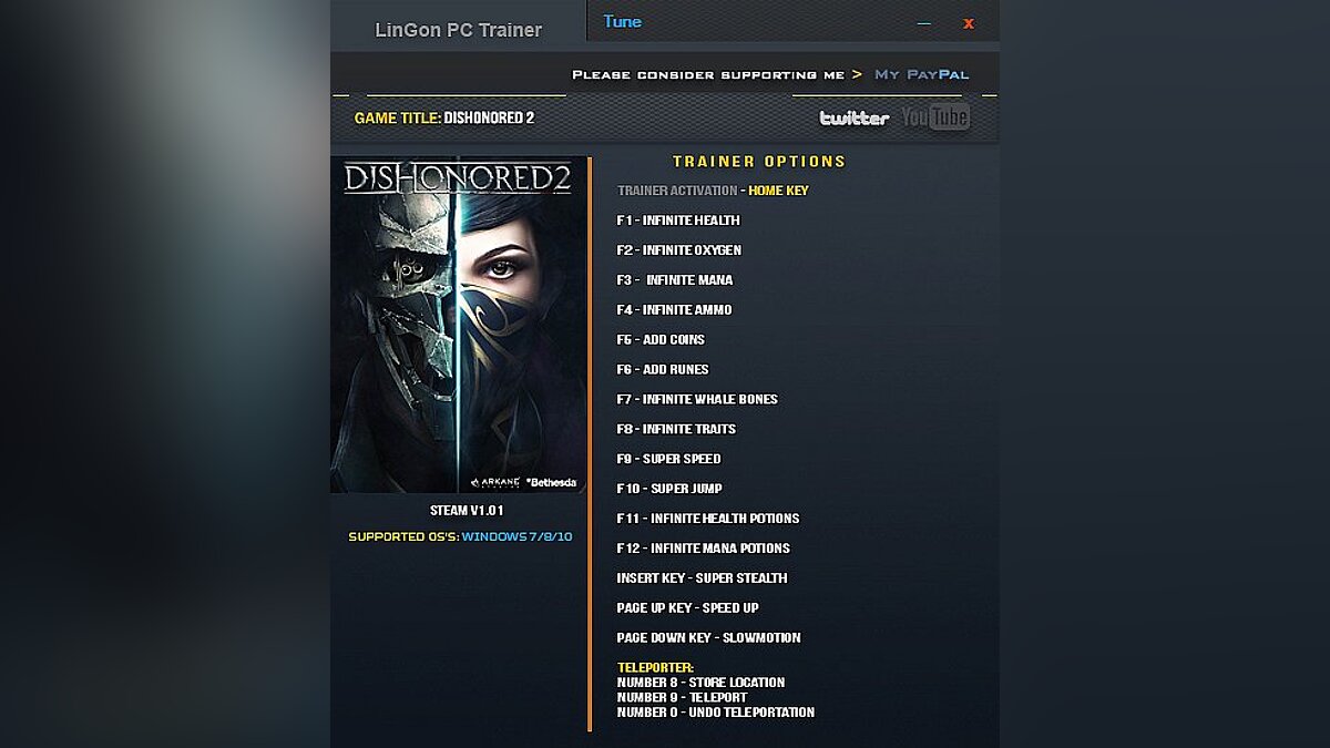 Dishonored 2 — Трейнер / Trainer (+17) [1.01] [LinGon]