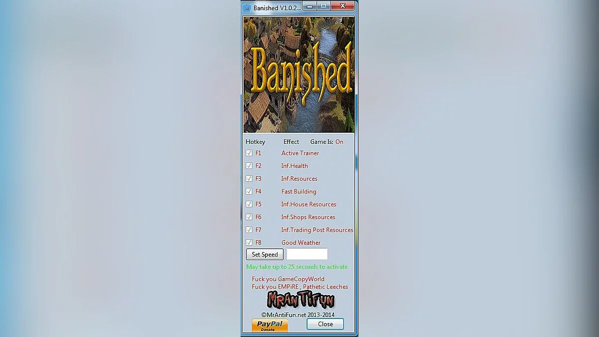 Banished — Трейнер / Trainer (+8) [1.0.2: 64 Bit] [MrAntiFun]