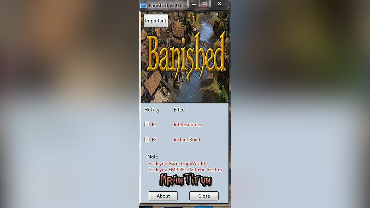 Banished — Трейнер / Trainer (+2) [1.0: 32 & 64 Bit] [MrAntiFun]