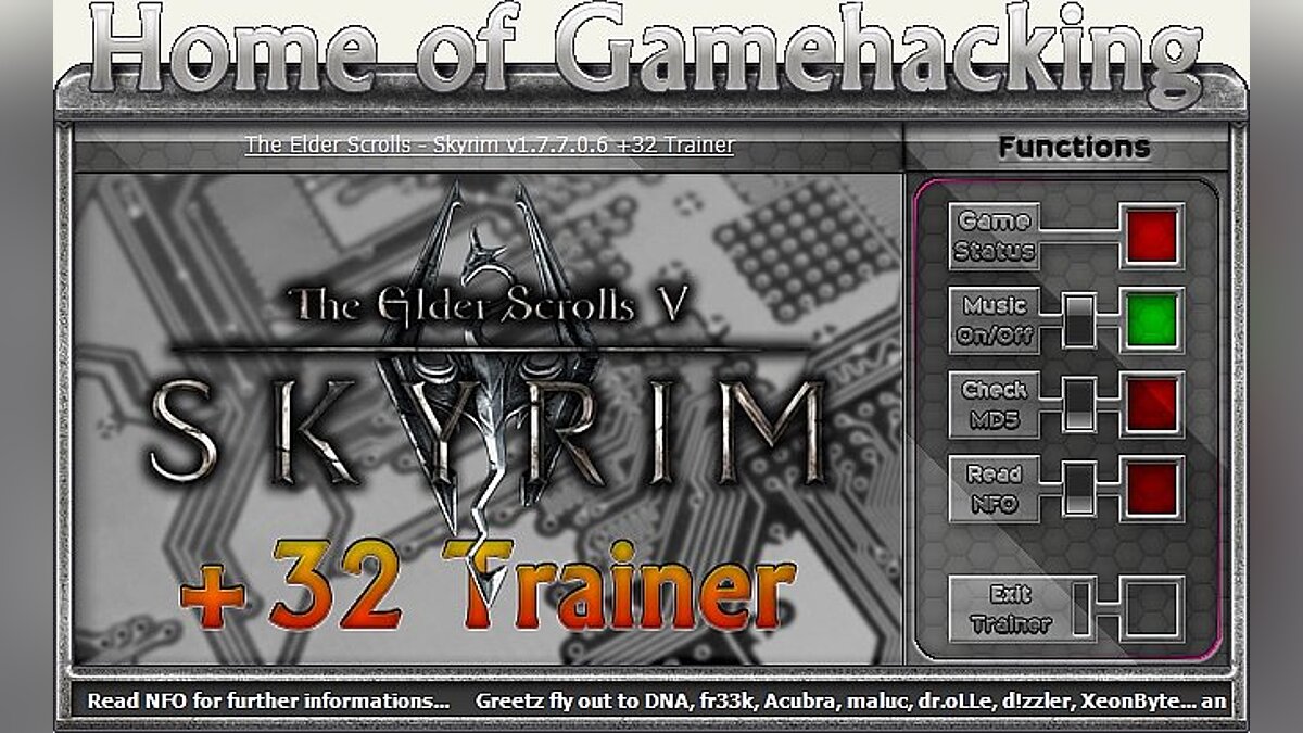 The Elder Scrolls 5: Skyrim — Трейнер / Trainer (+32) [1.7.7.0.6] [HoG / sILeNt heLLsCrEAm]